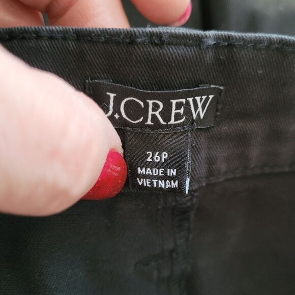 J.Crew High-Rise Cropped Sailor Pants Womens Size 26P Black Cotton Blend - Picture 2 of 6
